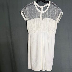 The Kooples White mini with sheer flecked mesh